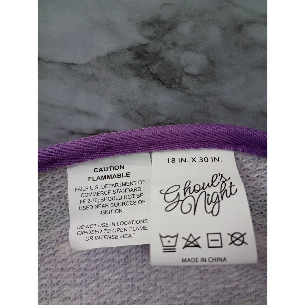 NWT Purple Vampire Lips Halloween Decorative Bath Mat Rug Size 18in x 30in